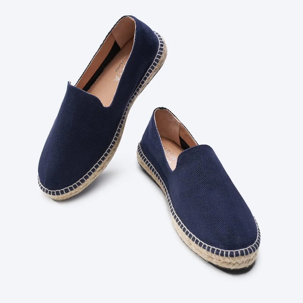 VISCATA Portbou Canvas Espadrille Flats Handmade Men's Espadrille Sandals with Breathable Cotton Canvas and 100% Natural Jute Midsole for All Casual Occasions