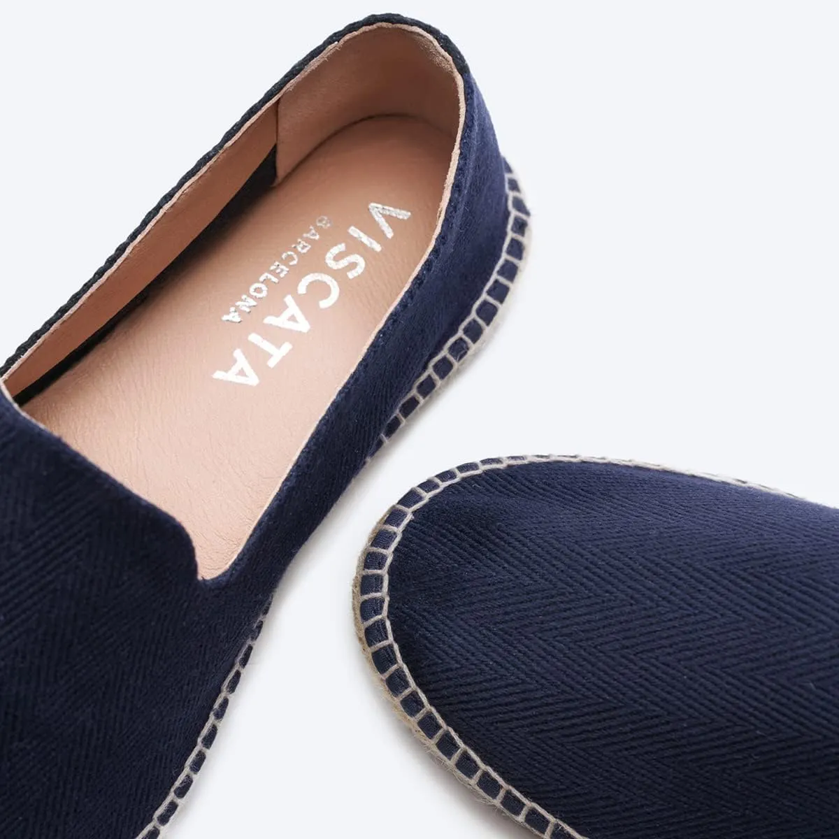 VISCATA Portbou Canvas Espadrille Flats Handmade Men's Espadrille Sandals with Breathable Cotton Canvas and 100% Natural Jute Midsole for All Casual Occasions