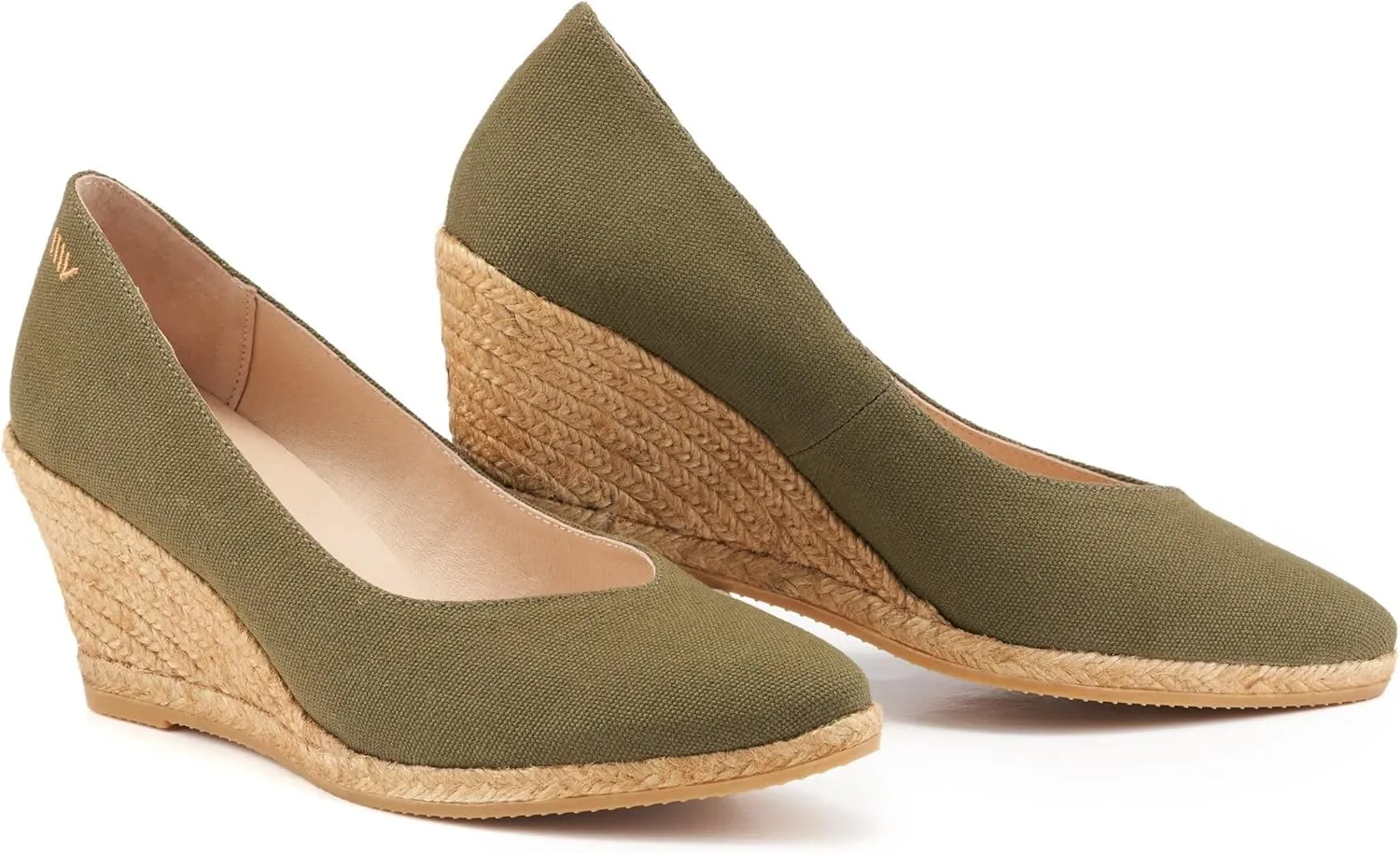 VISCATA Roses Espadrille Canvas Wedges Spain Handmade 2 ½” Heel Woman Wedge Pumps with Organic Cotton Canvas and 100% Natural Jute Midsole for All Occasions: Casual, Work, Party