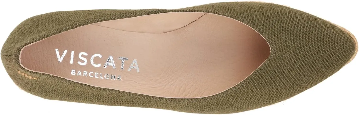 VISCATA Roses Espadrille Canvas Wedges Spain Handmade 2 ½” Heel Woman Wedge Pumps with Organic Cotton Canvas and 100% Natural Jute Midsole for All Occasions: Casual, Work, Party