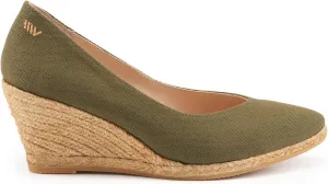 VISCATA Roses Espadrille Canvas Wedges Spain Handmade 2 ½” Heel Woman Wedge Pumps with Organic Cotton Canvas and 100% Natural Jute Midsole for All Occasions: Casual, Work, Party