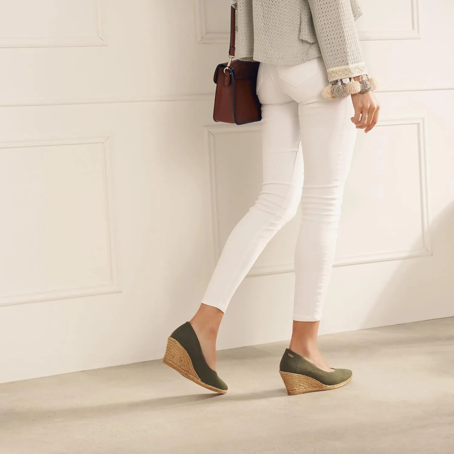 VISCATA Roses Espadrille Canvas Wedges Spain Handmade 2 ½” Heel Woman Wedge Pumps with Organic Cotton Canvas and 100% Natural Jute Midsole for All Occasions: Casual, Work, Party