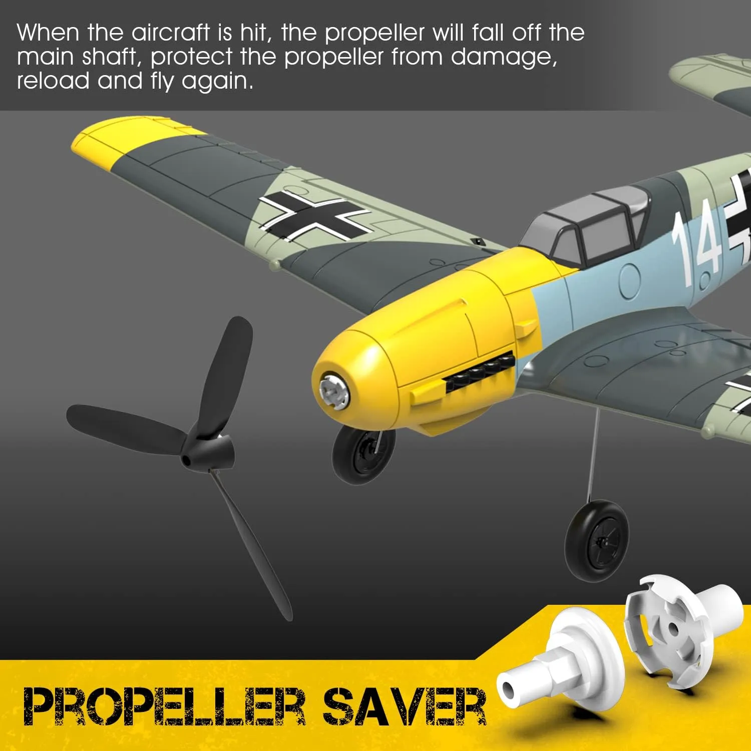 Volantexrc BF109 RC Airplane 2.4Ghz 4CH Remote Control Aircraft Ready to Fly 761-11 Radio Controlled Plane for Beginners with Xpilot Stabilization System,One Key Aerobatic