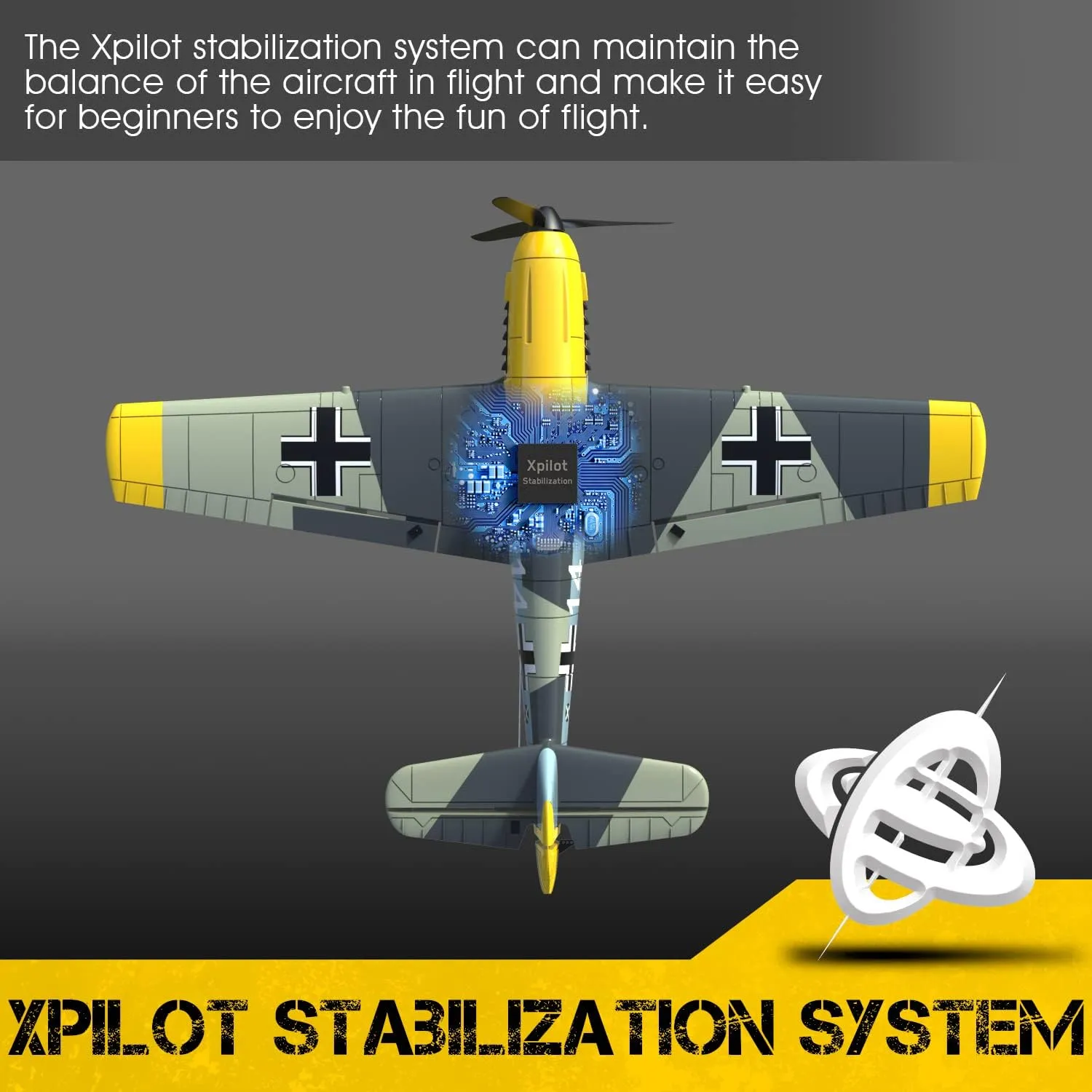 Volantexrc BF109 RC Airplane 2.4Ghz 4CH Remote Control Aircraft Ready to Fly 761-11 Radio Controlled Plane for Beginners with Xpilot Stabilization System,One Key Aerobatic