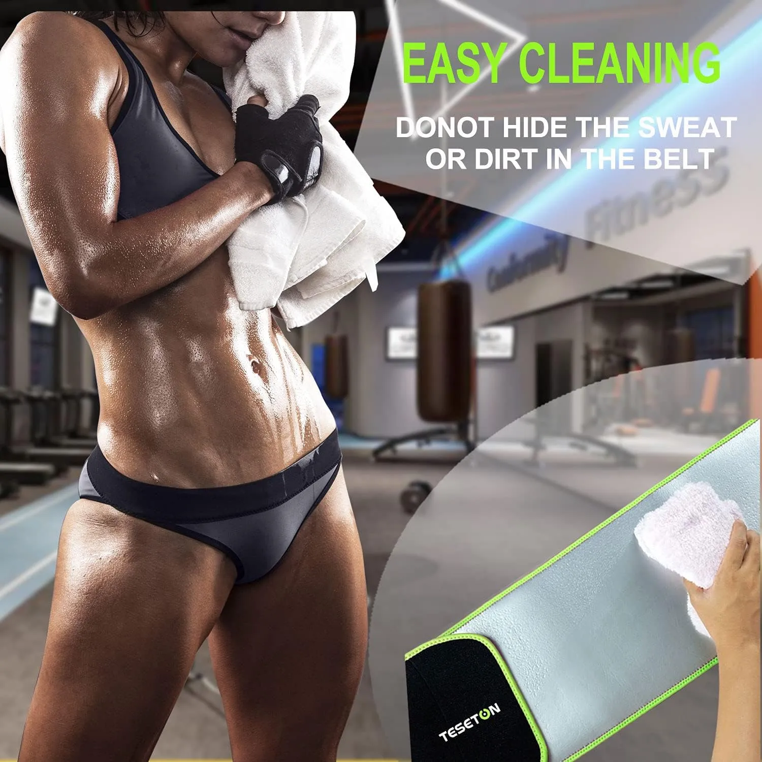Waist Trimmer for Women Men-Sweat Band Waist Trainer for Women Lower Belly Fat, Easy to Clean