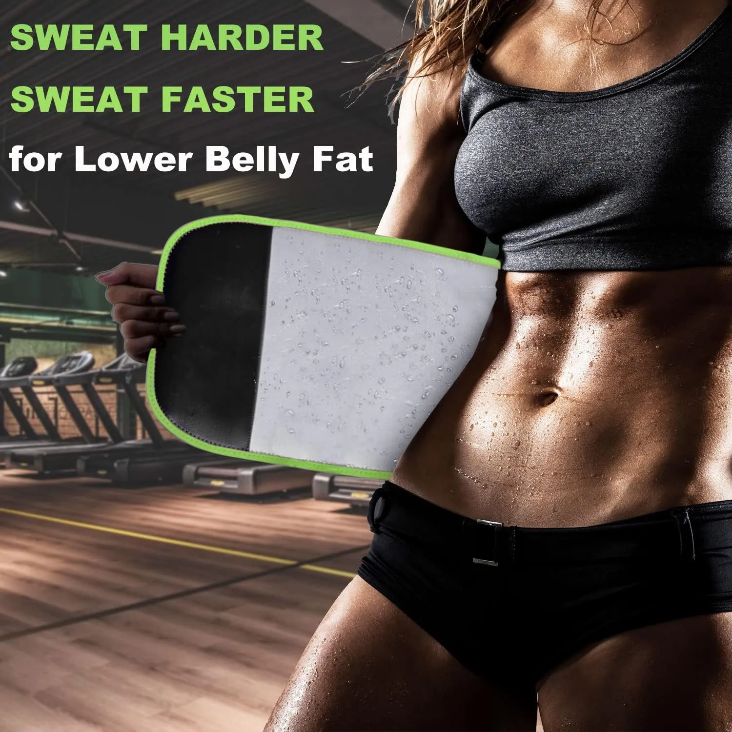 Waist Trimmer for Women Men-Sweat Band Waist Trainer for Women Lower Belly Fat, Easy to Clean