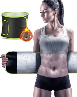 Waist Trimmer for Women Men-Sweat Band Waist Trainer for Women Lower Belly Fat, Easy to Clean