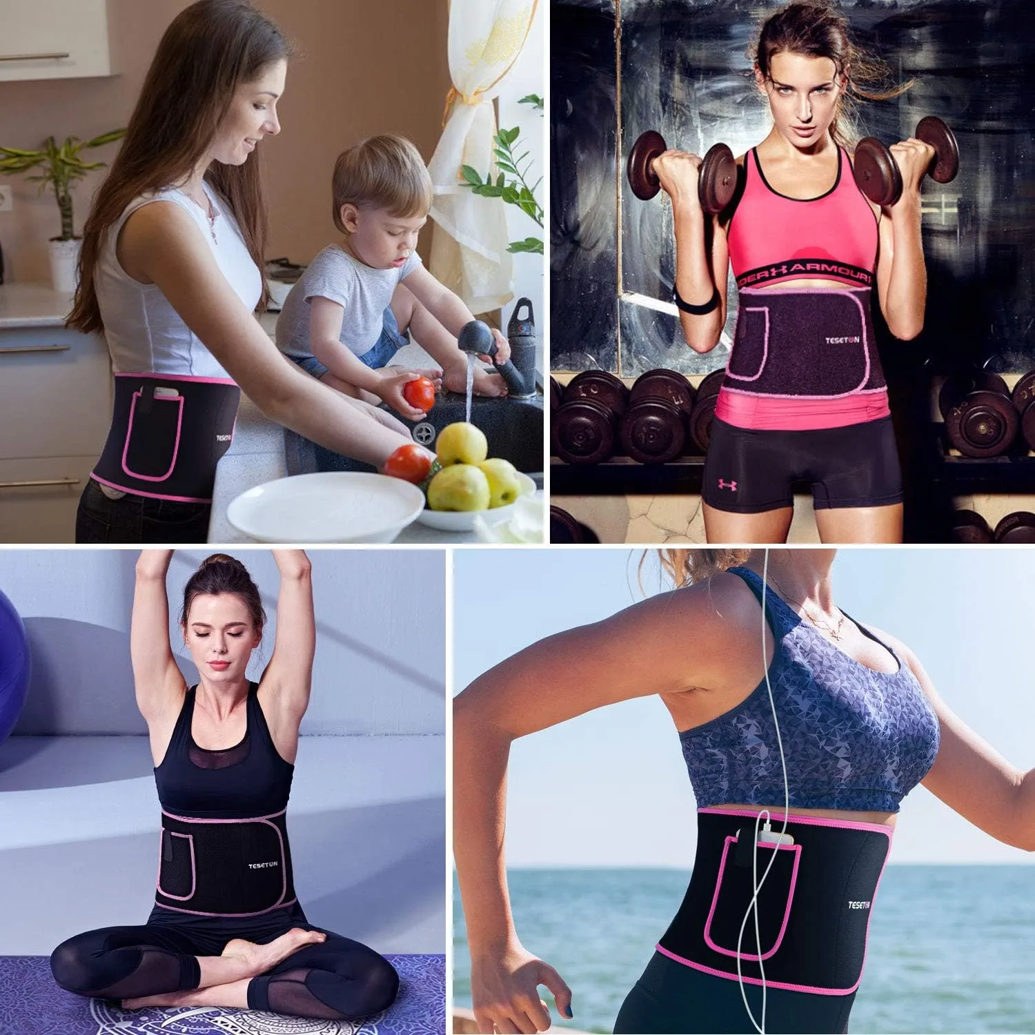 Waist Trimmer for Women Men-Sweat Band Waist Trainer for Women Lower Belly Fat, Easy to Clean