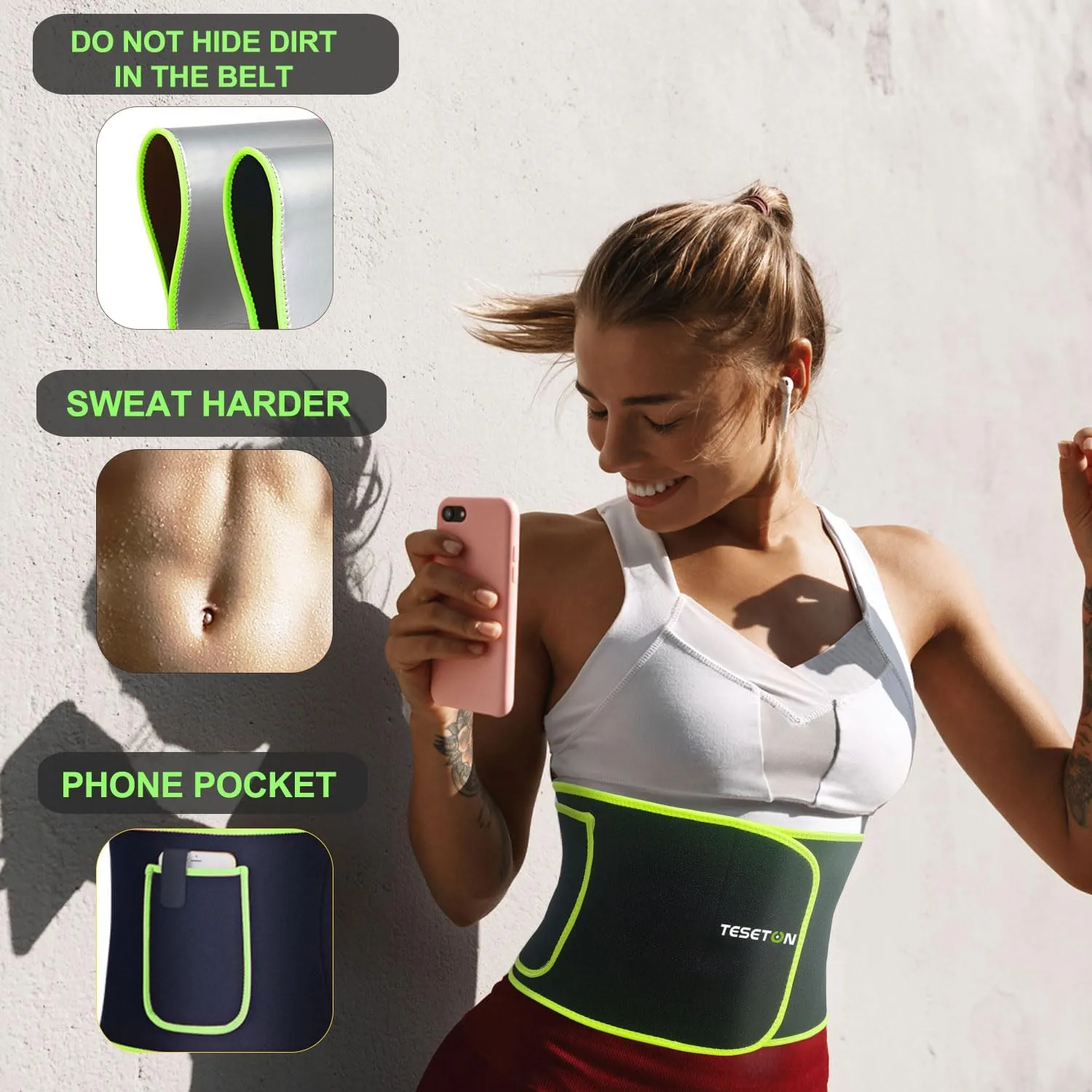 Waist Trimmer for Women Men-Sweat Band Waist Trainer for Women Lower Belly Fat, Easy to Clean