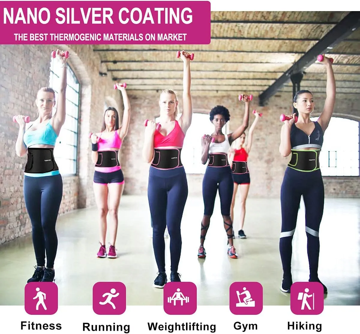 Waist Trimmer for Women Men-Sweat Band Waist Trainer for Women Lower Belly Fat, Easy to Clean