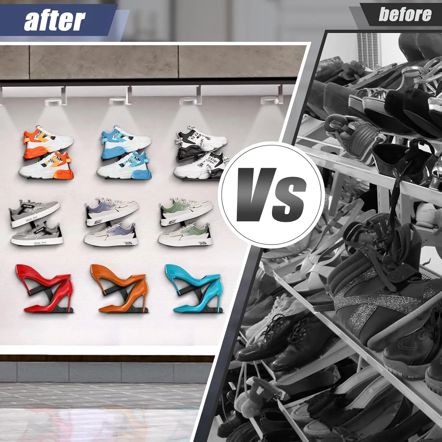Wall-Mount Floating Shoe Shelves, Sturdy Levitating Sneaker Rack for Showcasing Shoe Collections