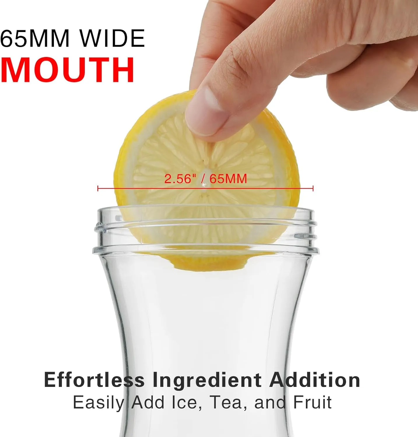 Water Carafe with Lid, 50 Oz Round Plastic Pitcher for Drinks, Milk, Mimosa Bar Supplies, Iced Tea, Juice Containers with Lids for Fridge, BPA-Free, NOT DISHWASHER SAFE, 4 Pack
