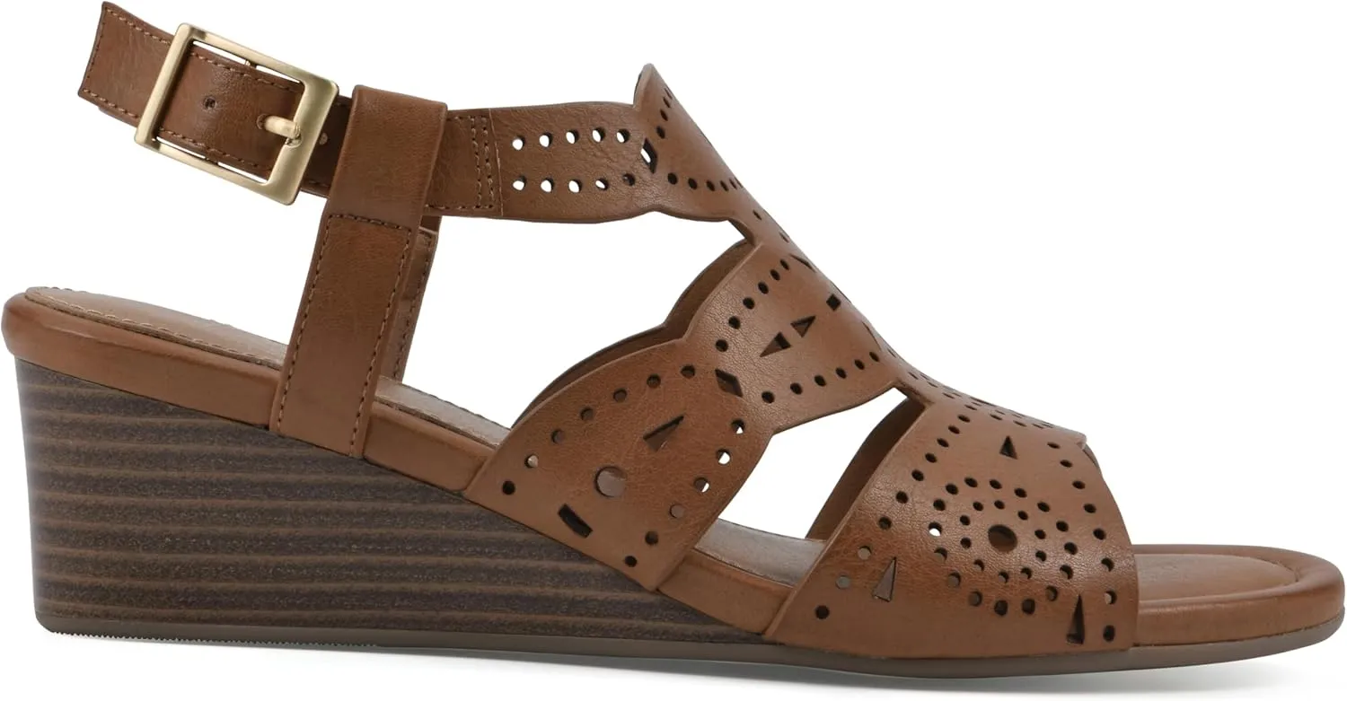 WHITE MOUNTAIN Women's Brush Up Wedge Sandal