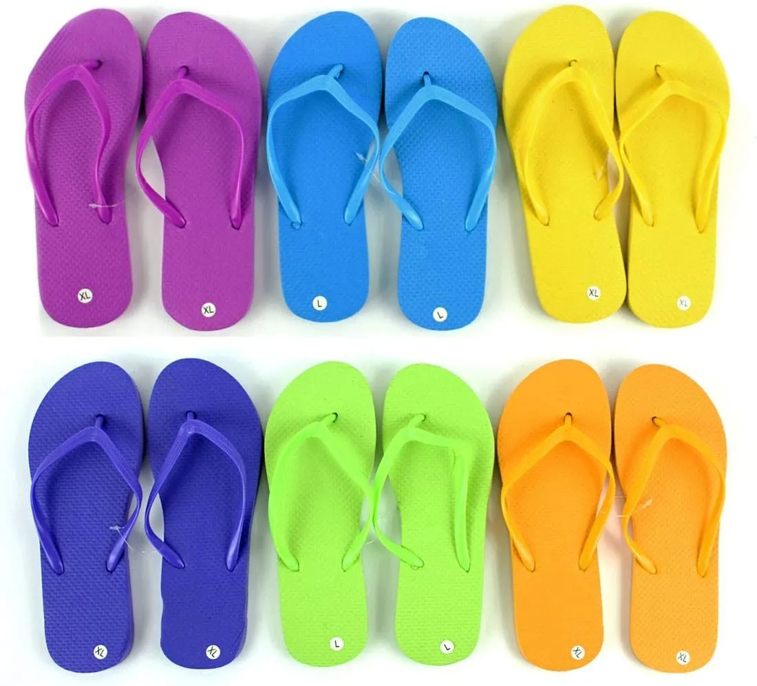 Wholesale Flip Flops, 96 Pairs Case, Men Women Kids, Wedding, Beach, Pool Party, Bulk Pack Slippers