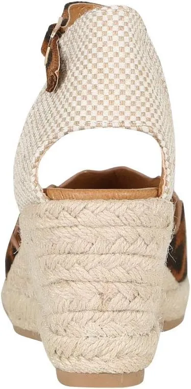 Wild Diva Womens Round Toe Espadrille Med High Wedge Heel Mary Jane Sandals