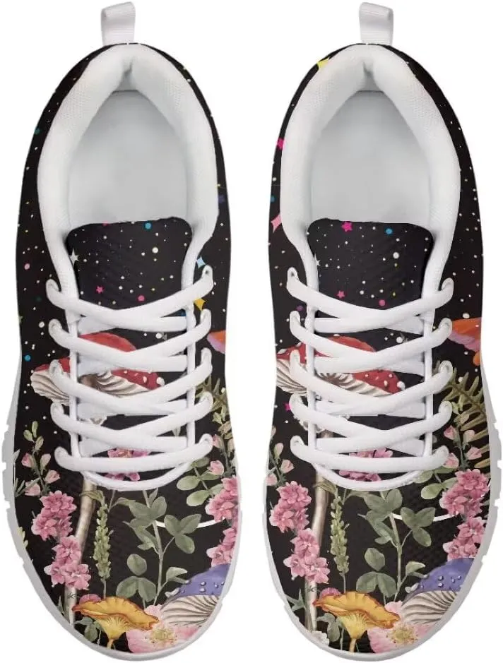 Women Running Shoes Non Slip Comfortable White Sole Lace Up Lightweight Sneaker
