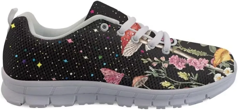 Women Running Shoes Non Slip Comfortable White Sole Lace Up Lightweight Sneaker