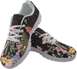Women Running Shoes Non Slip Comfortable White Sole Lace Up Lightweight Sneaker