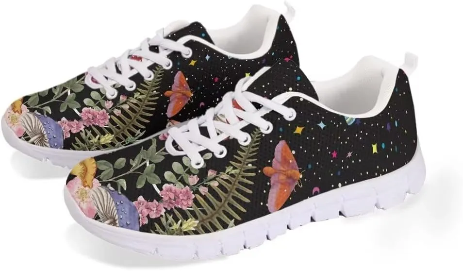 Women Running Shoes Non Slip Comfortable White Sole Lace Up Lightweight Sneaker