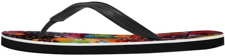 Women Tie-Dye Flip Flop Sandal, Hawaii Graffiti Soft Comfort Fit Slippers for Summer Unisex Outdoor Shower Slippers