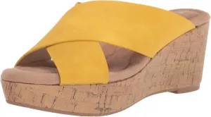 Women's Dream Day Nubuck Espadrille Wedge Sandal, Yellow, 7