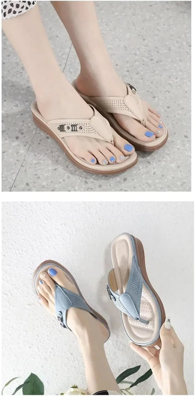 Women's Low Heel Flip-Flops - Summer Beach Outdoor Slippers