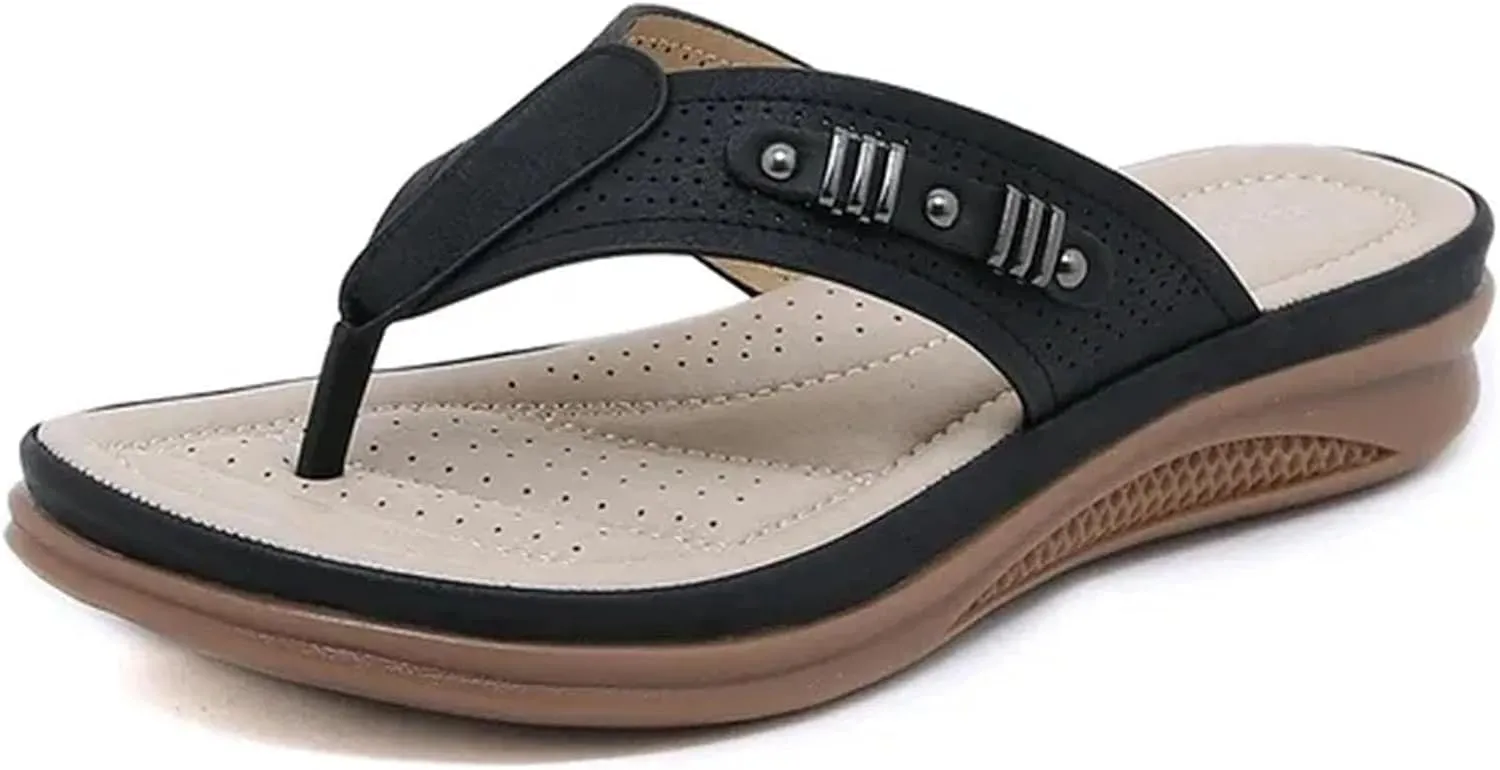 Women's Low Heel Flip-Flops - Summer Beach Outdoor Slippers