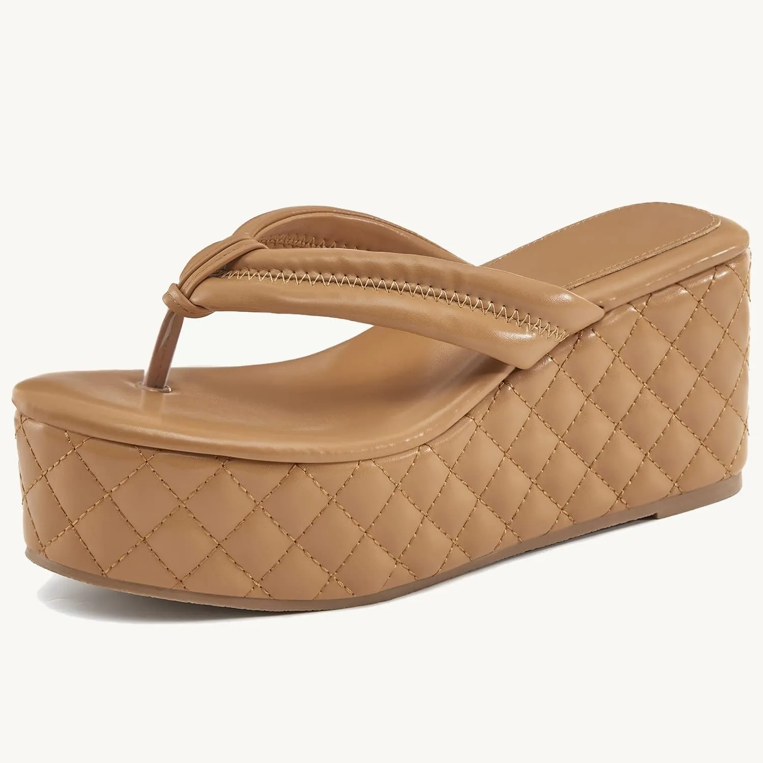 Women's Platform Wedge Slides Sandals Open Toe Slip on Flip-Flops Comfort Summer Beach Casual Wedges Shoes