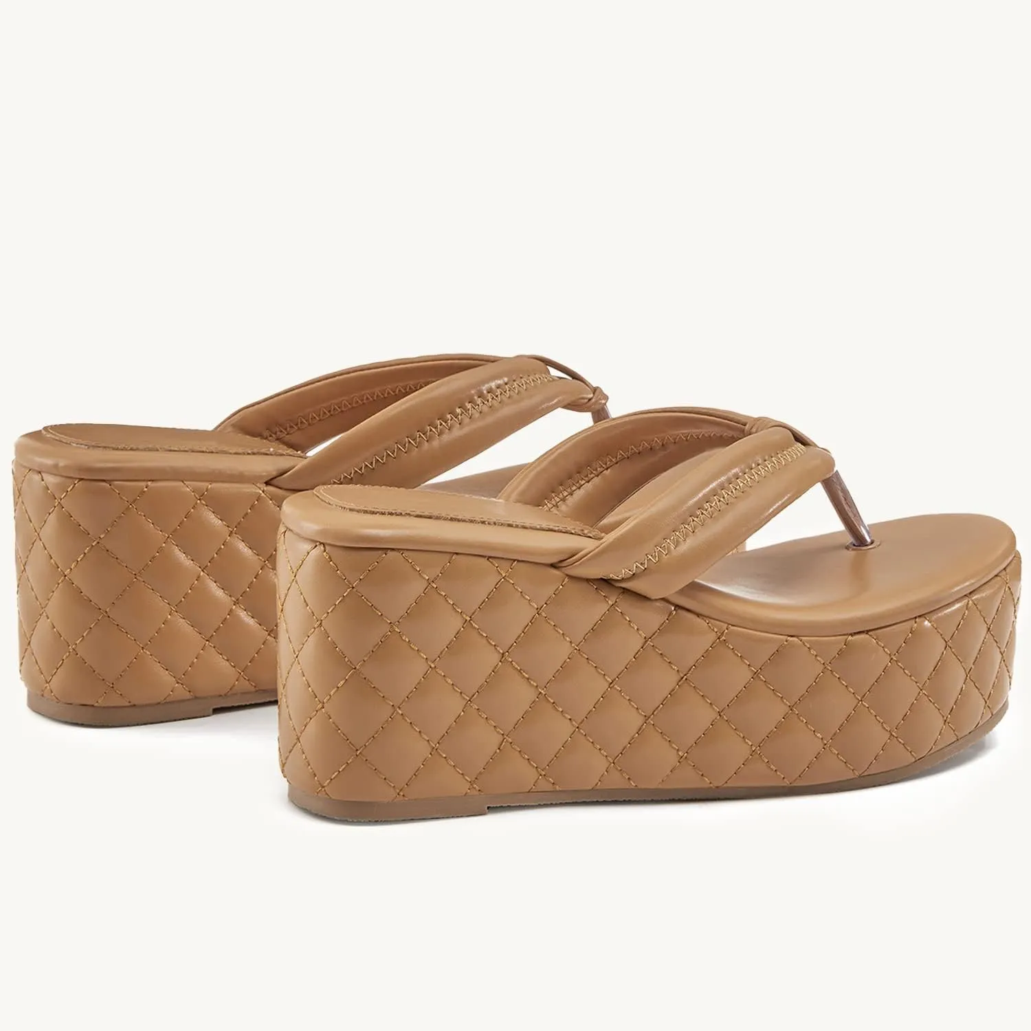 Women's Platform Wedge Slides Sandals Open Toe Slip on Flip-Flops Comfort Summer Beach Casual Wedges Shoes