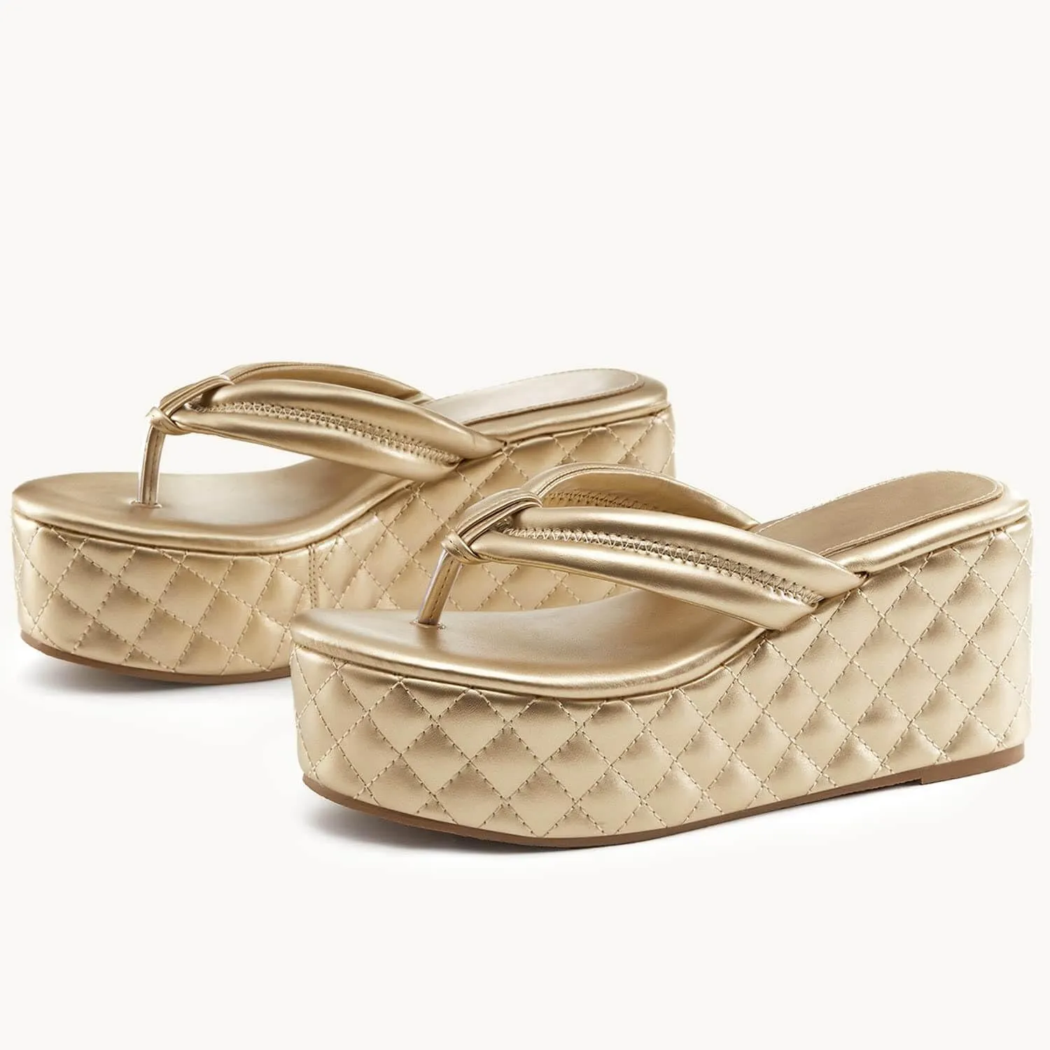 Women's Platform Wedge Slides Sandals Open Toe Slip on Flip-Flops Comfort Summer Beach Casual Wedges Shoes
