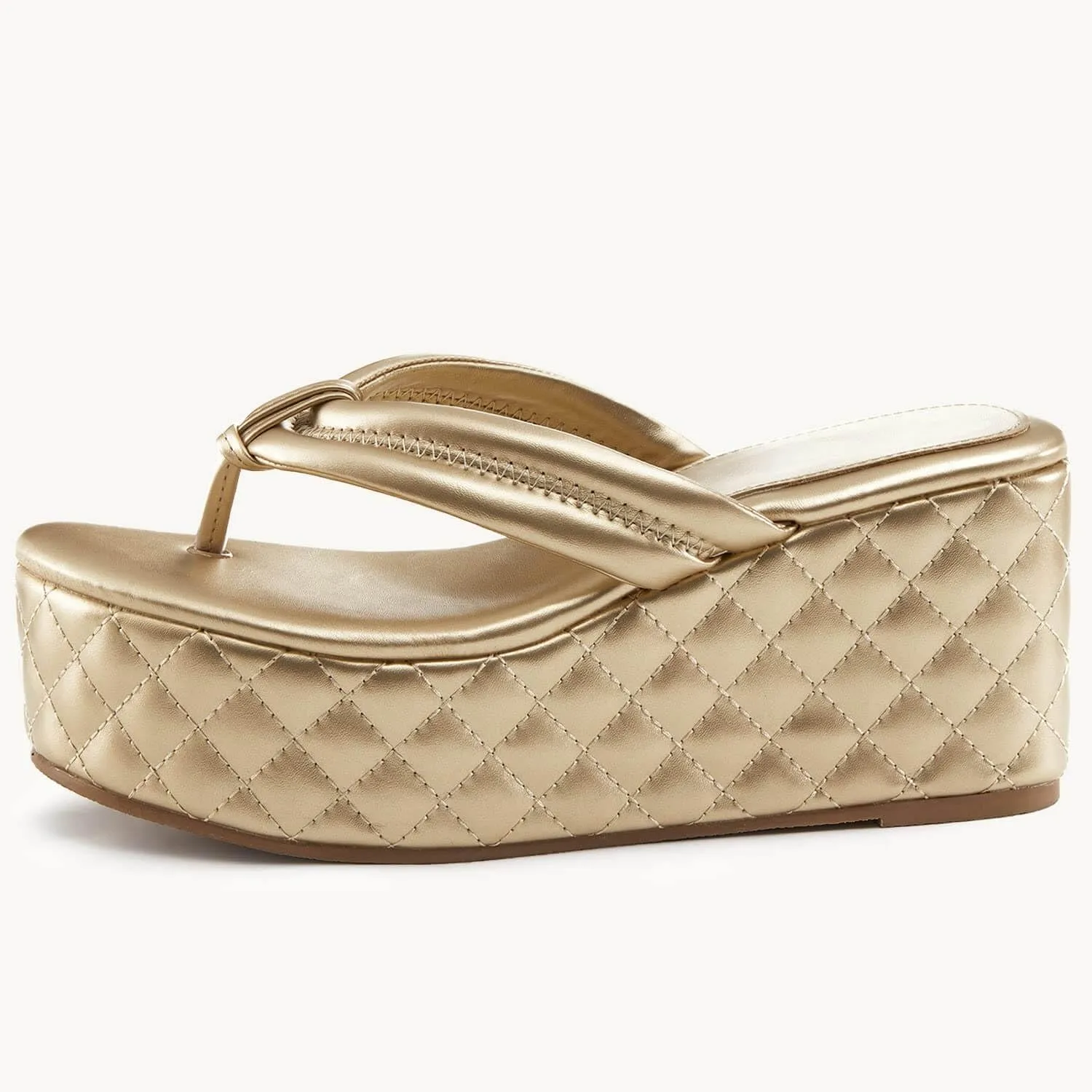 Women's Platform Wedge Slides Sandals Open Toe Slip on Flip-Flops Comfort Summer Beach Casual Wedges Shoes