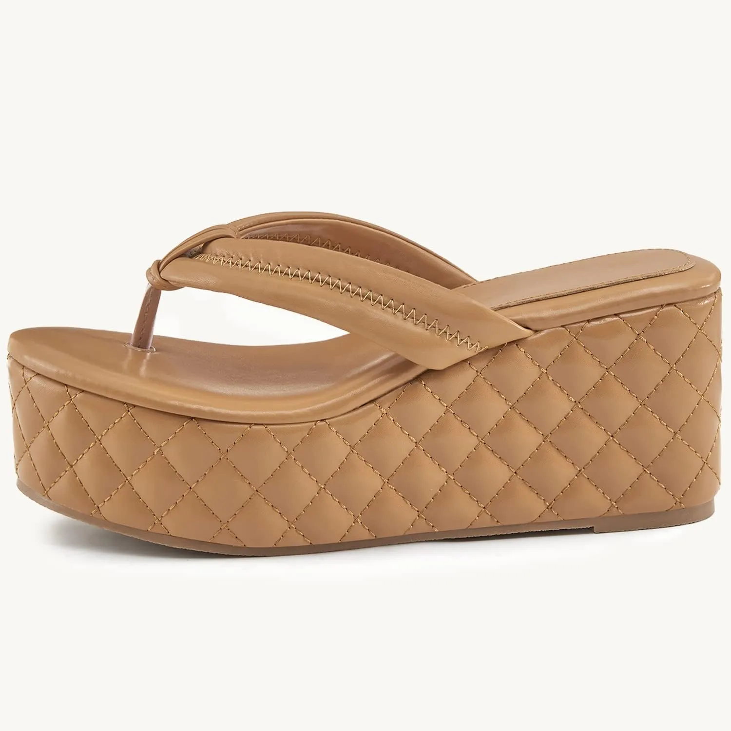 Women's Platform Wedge Slides Sandals Open Toe Slip on Flip-Flops Comfort Summer Beach Casual Wedges Shoes