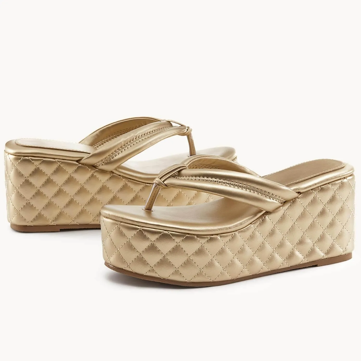 Women's Platform Wedge Slides Sandals Open Toe Slip on Flip-Flops Comfort Summer Beach Casual Wedges Shoes