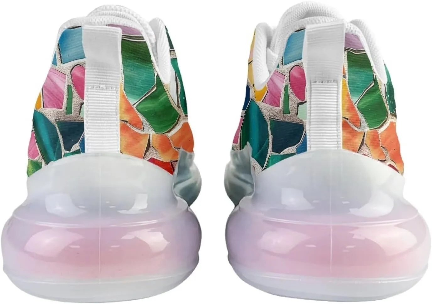 Women's Rainbow Sneaker Cozy Lightweight Air Cushion Footwear Travel Sneaker Breathable Anti-Slip Walking Shoes for Women US 6-11