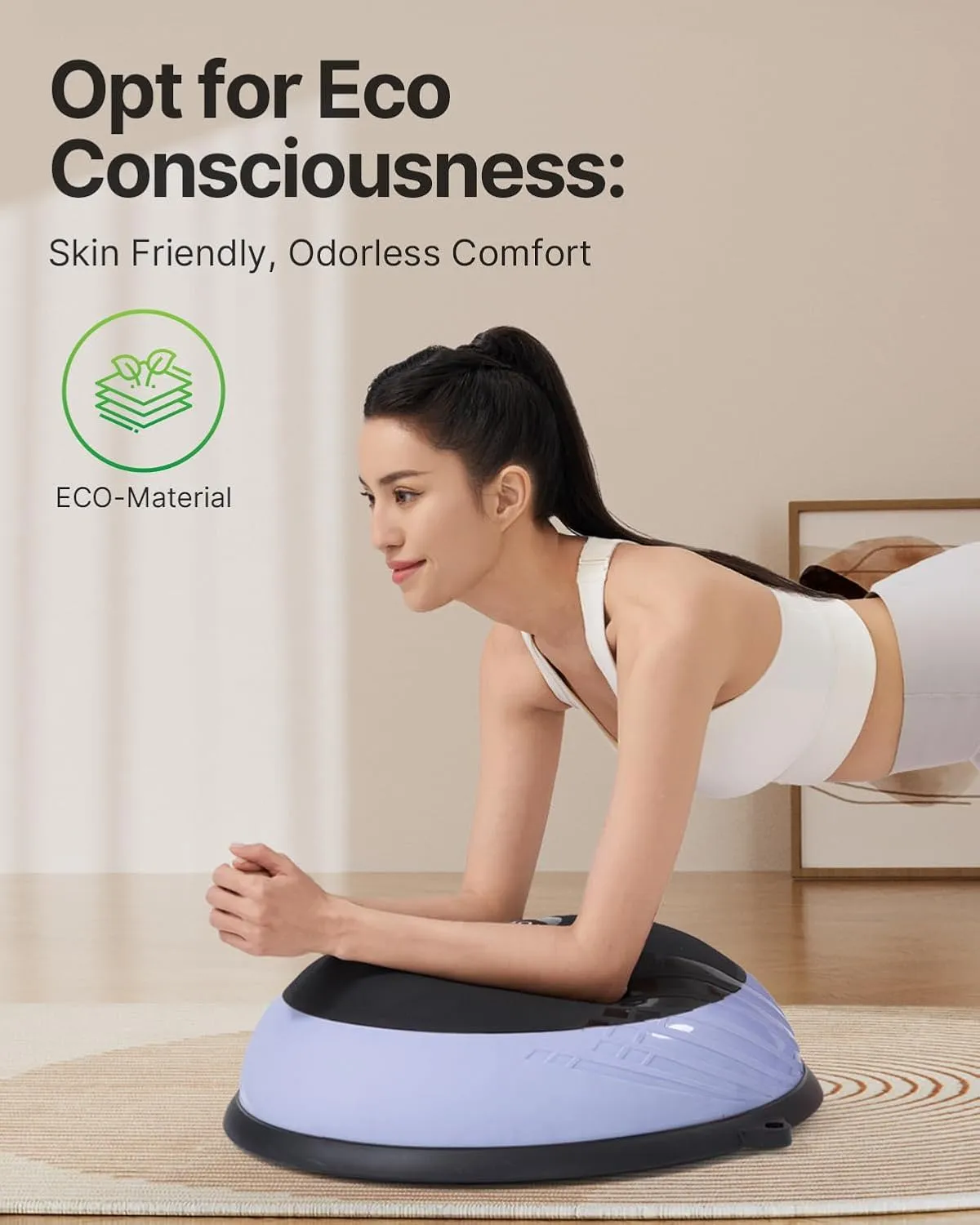 YOTTOY Balance Ball Trainer,Durable Half Yoga Ball for Home Gym Workouts, Anti-Slip Surface Exercise Ball for Enhanced Stability Training with Pump