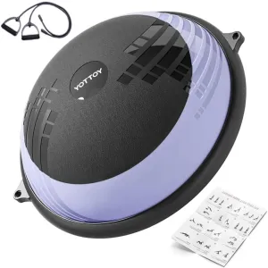 YOTTOY Balance Ball Trainer,Durable Half Yoga Ball for Home Gym Workouts, Anti-Slip Surface Exercise Ball for Enhanced Stability Training with Pump