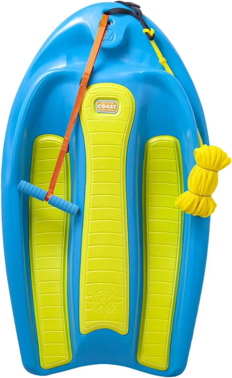ZUP Coast Board All-in-One Kid's Wakeboard, Trainer Board, Kneeboard, and Water Skis with Rope Handle, Ideal for Water Sports and Boating, Perfect for Beginners and Young Riders